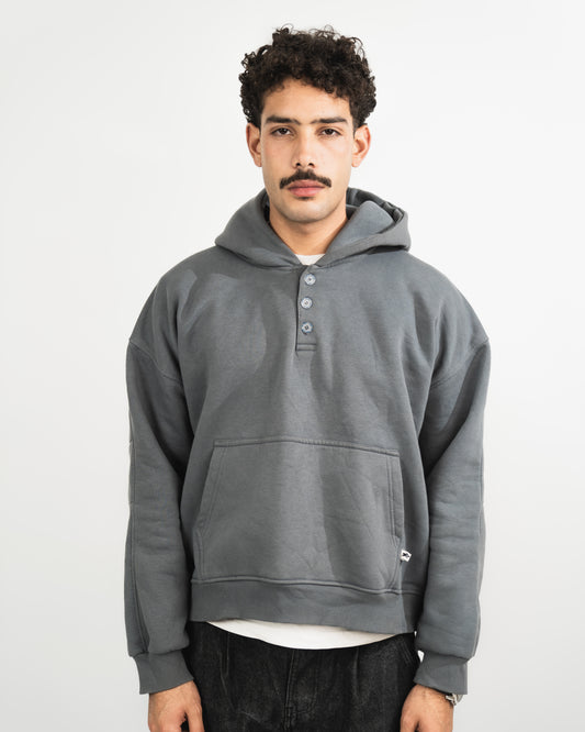 henley gray hoodie