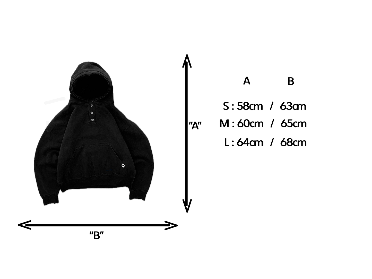henley black hoodie