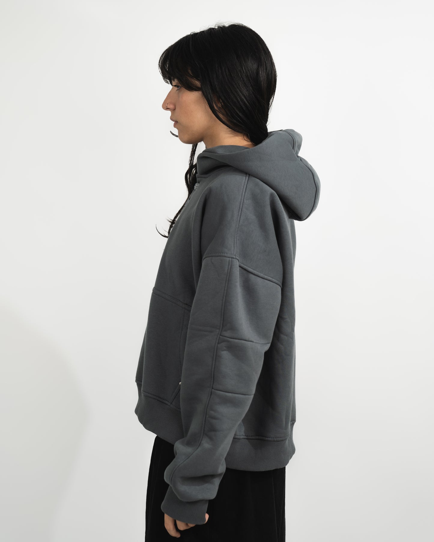 henley gray hoodie