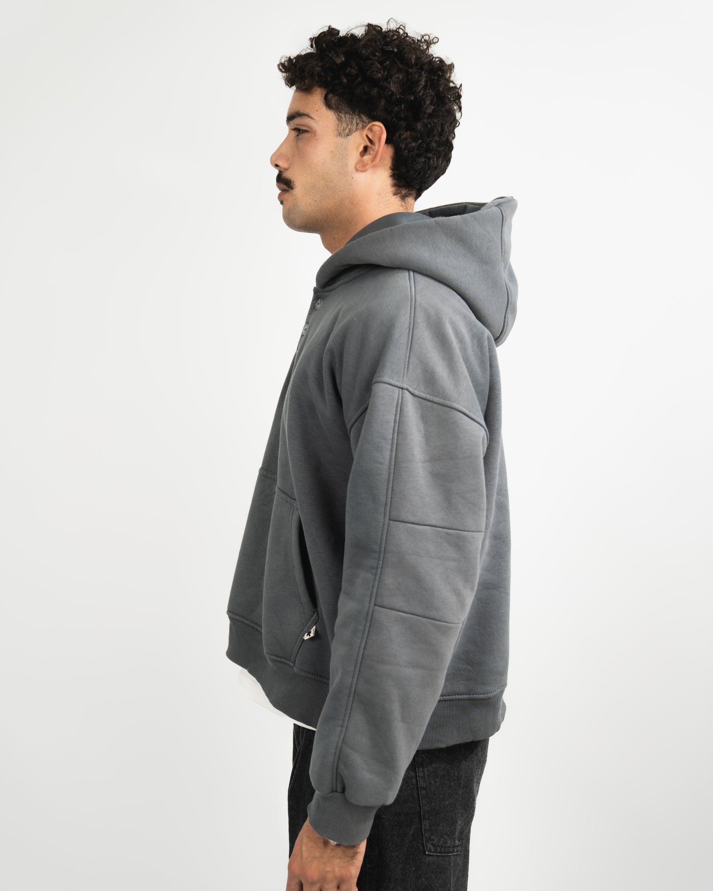 henley gray hoodie