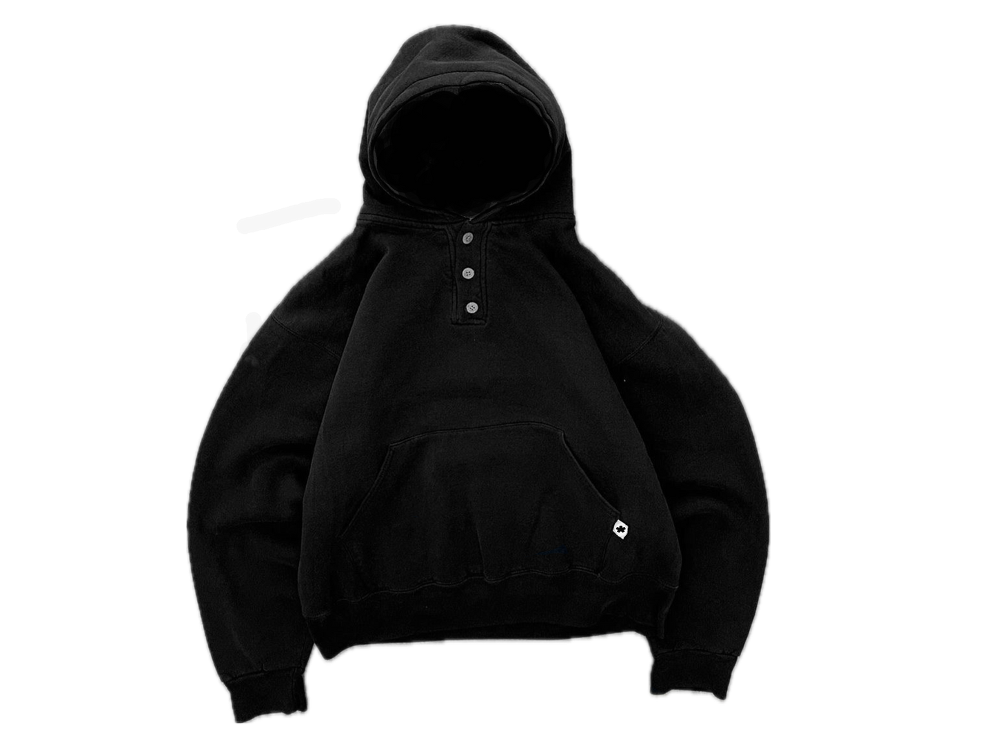 henley black hoodie