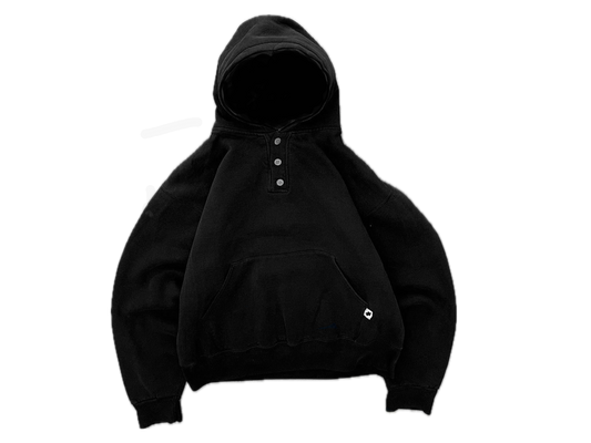 henley black hoodie